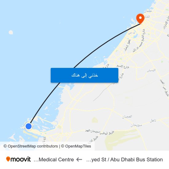 Sultan Bin Zayed St / Abu Dhabi Bus Station to Sahara Medical Centre map