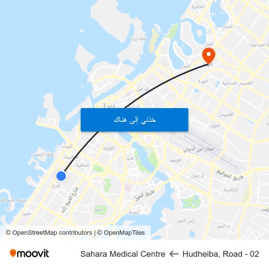 Hudheiba, Road - 02 to Sahara Medical Centre map