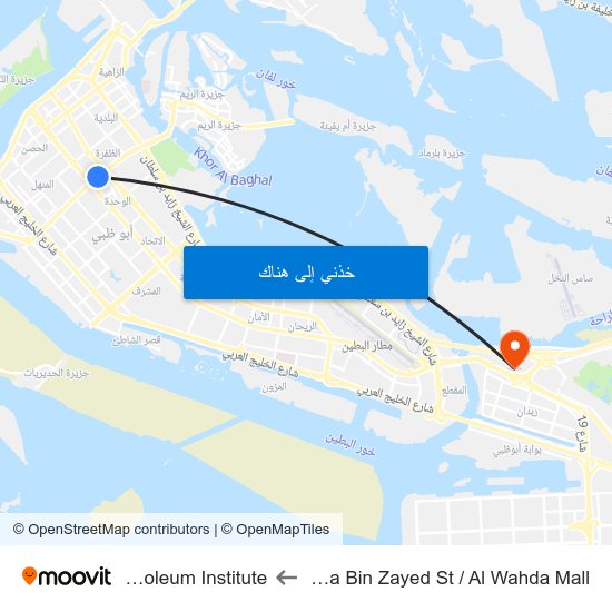 Hazaa Bin Zayed St / Al Wahda Mall to Petroleum Institute map