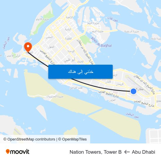 Abu Dhabi to Nation Towers, Tower B map