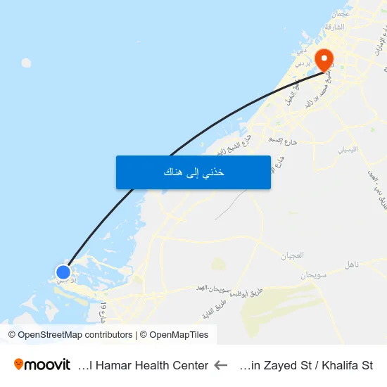 Sultan Bin Zayed St / Khalifa St to Nadd Al Hamar Health Center map