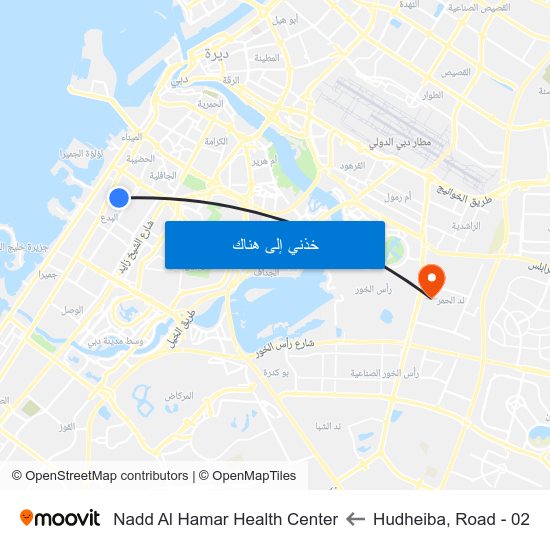 Hudheiba, Road - 02 to Nadd Al Hamar Health Center map