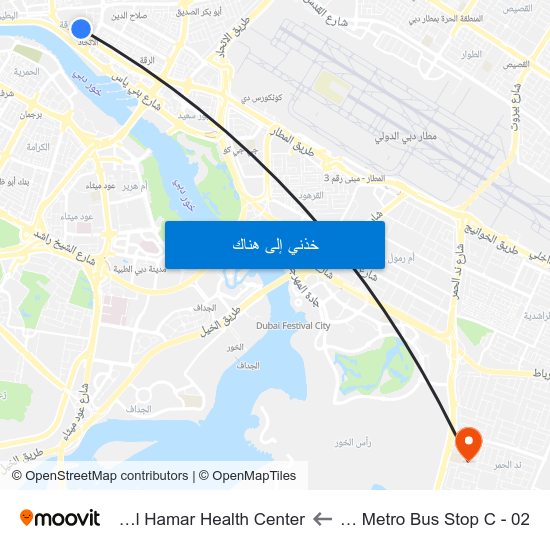 Union Metro Bus Stop C - 02 to Nadd Al Hamar Health Center map