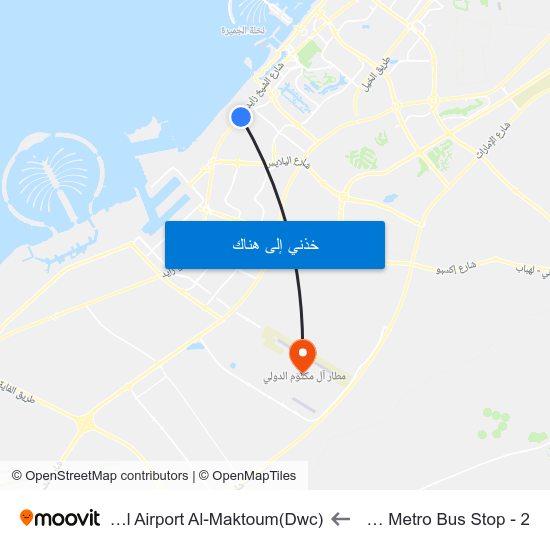 Ibn Battuta  Metro Bus Stop - 2 to International Airport Al-Maktoum(Dwc) map