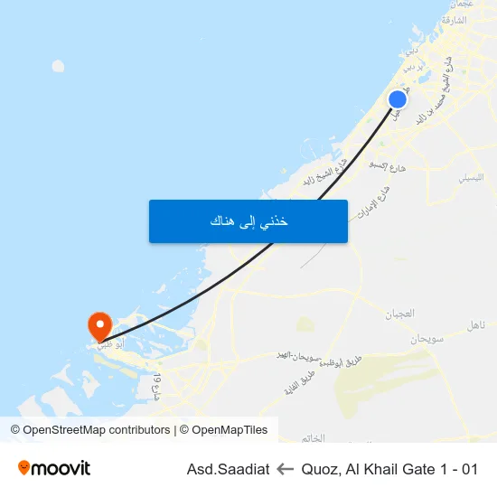 Quoz, Al Khail Gate 1 - 01 to Asd.Saadiat map