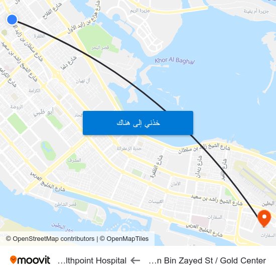 Sultan Bin Zayed St / Gold Center to Healthpoint Hospital map