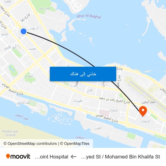 Sultan Bin Zayed St / Mohamed Bin Khalifa St to Healthpoint Hospital map