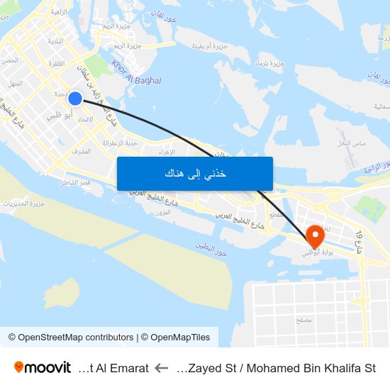 Sultan Bin Zayed St / Mohamed Bin Khalifa St to Danat Al Emarat map