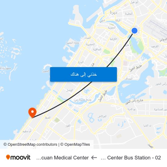 Deira City Center Bus Station - 02 to Canada Dcuan Medical Center map