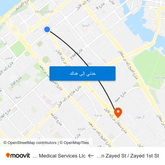 Sultan Bin Zayed St / Zayed 1st St to Pioneer Medical Services Llc map
