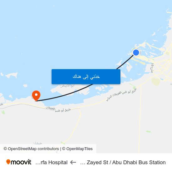 Sultan Bin Zayed St / Abu Dhabi Bus Station to Al Marfa Hospital map