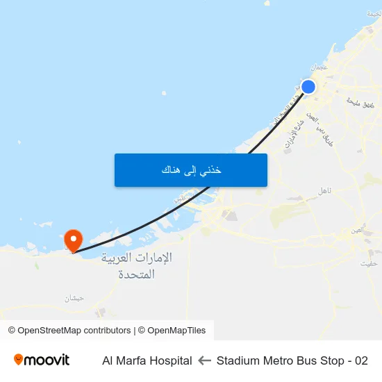 Stadium Metro Bus Stop - 02 to Al Marfa Hospital map