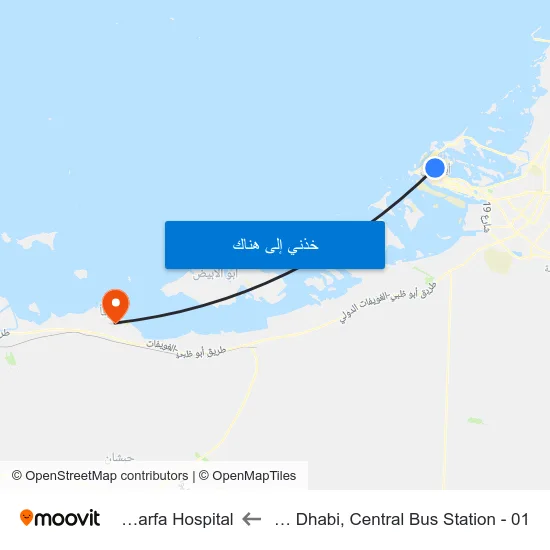 Abu Dhabi, Central Bus Station - 01 to Al Marfa Hospital map