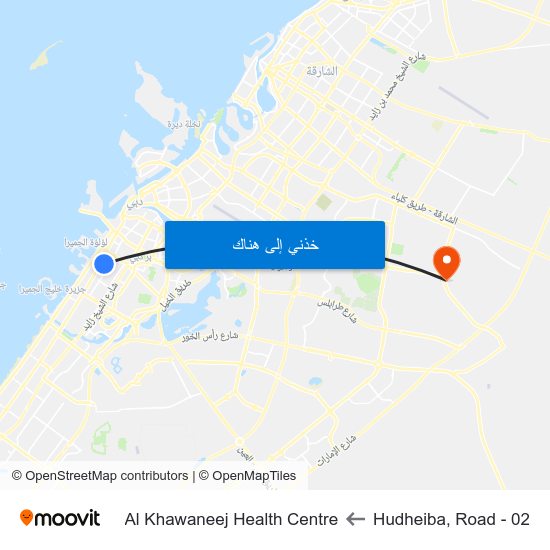 Hudheiba, Road - 02 to Al Khawaneej Health Centre map