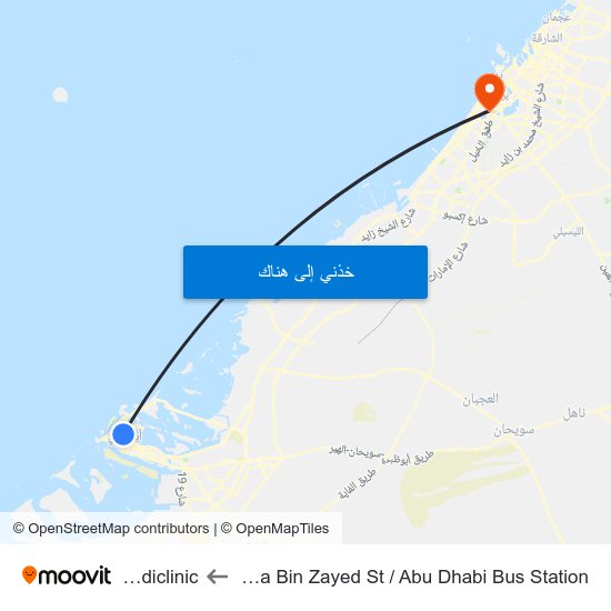 Hazaa Bin Zayed St /  Abu Dhabi Bus Station to Mediclinic map