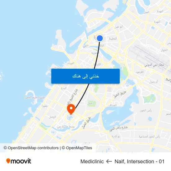 Naif, Intersection - 01 to Mediclinic map