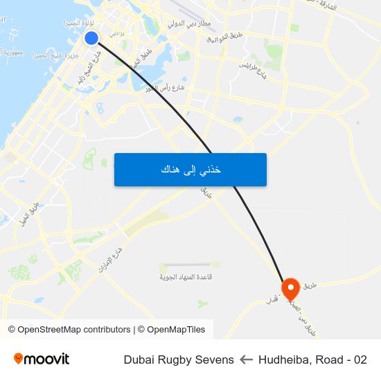 Hudheiba, Road - 02 to Dubai Rugby Sevens map