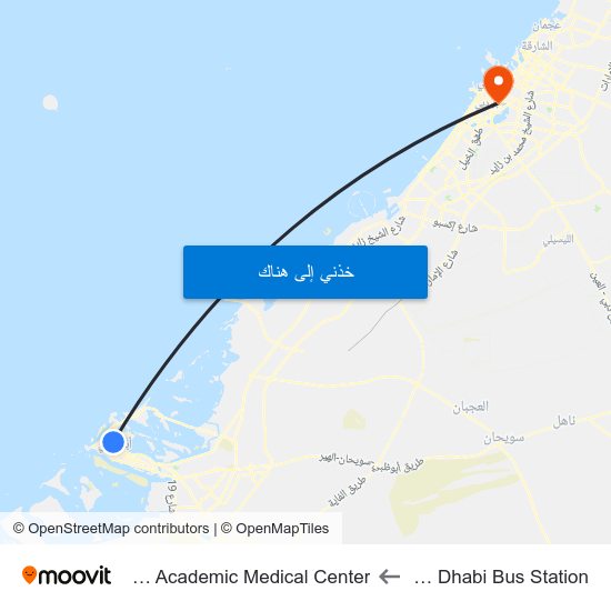 Hazaa Bin Zayed St /  Abu Dhabi Bus Station to Mohammed Bin Rashid Al Maktoum Academic Medical Center map