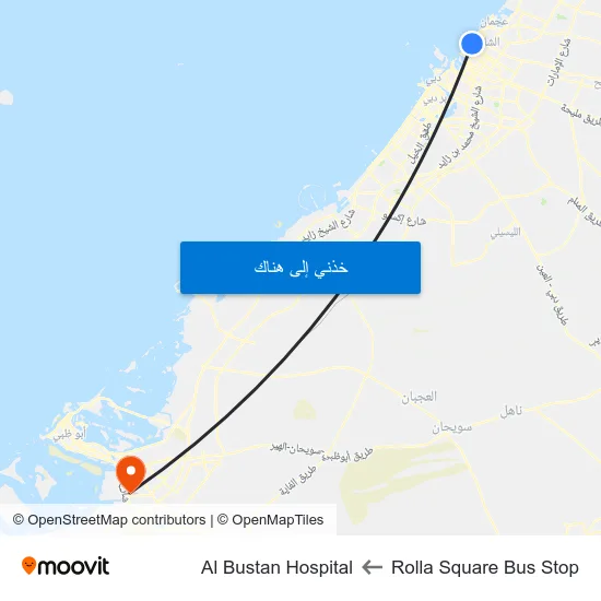 Rolla Square Bus Stop to Al Bustan Hospital map