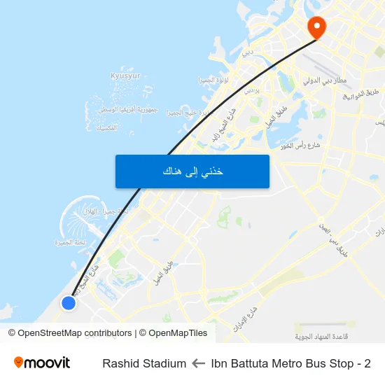Ibn Battuta  Metro Bus Stop - 2 to Rashid Stadium map