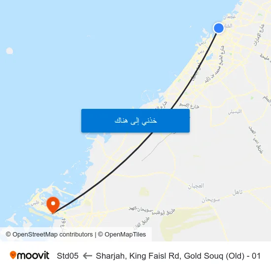 Sharjah, King Faisl Rd, Gold Souq (Old) - 01 to Std05 map