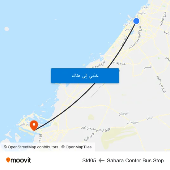 Sahara Center Bus Stop to Std05 map