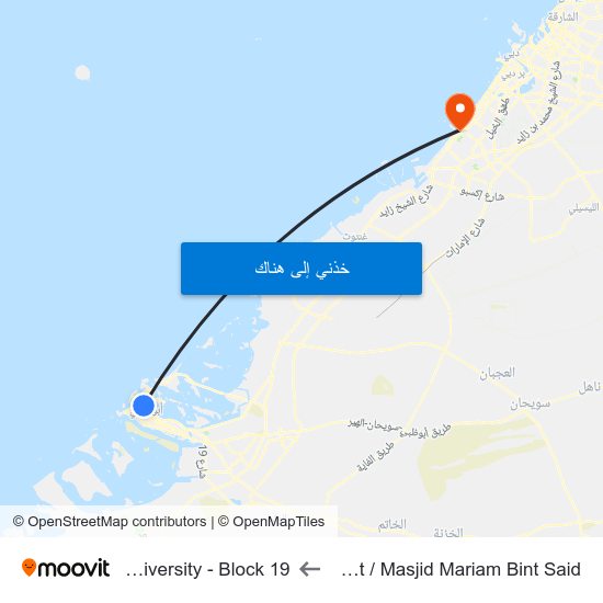 Sultan Bin Zayed St / Masjid Mariam Bint Said to Middlesex University - Block 19 map