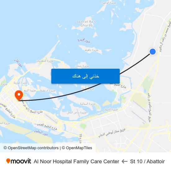 St 10 / Abattoir to Al Noor Hospital Family Care Center map