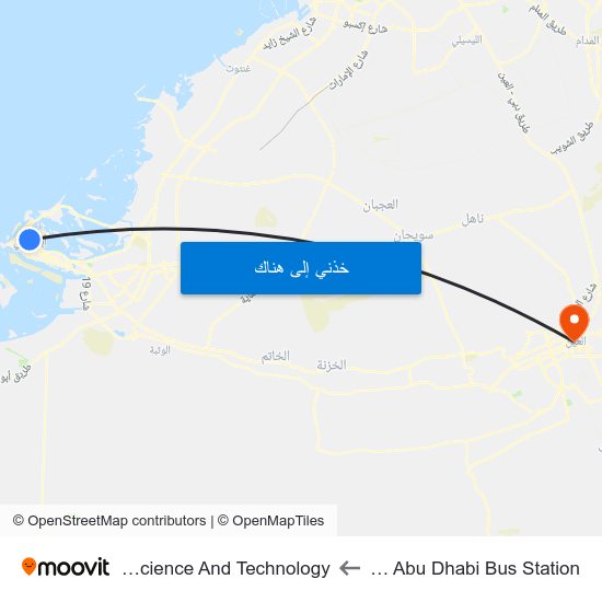 Sultan Bin Zayed St / Abu Dhabi Bus Station to Al Ain University Of Science And Technology map