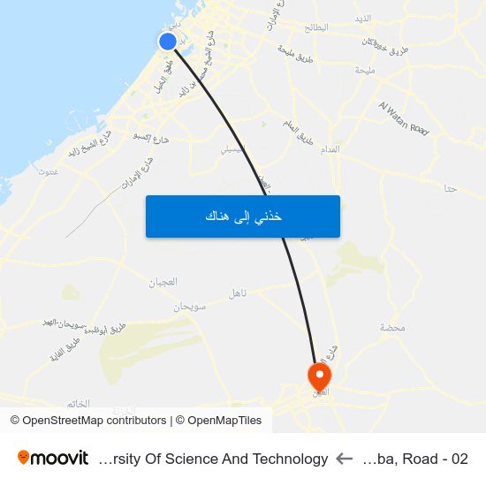 Hudheiba, Road - 02 to Al Ain University Of Science And Technology map