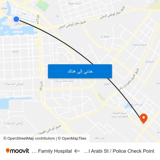 Al Khaleej Al Arabi St / Police Check Point to Al Noor Family Hospital map