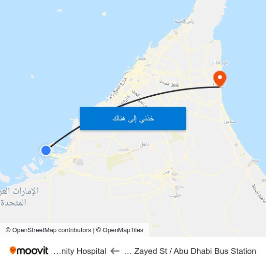 Hazaa Bin Zayed St /  Abu Dhabi Bus Station to Maternity Hospital map