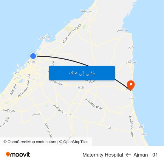 Ajman - 01 to Maternity Hospital map