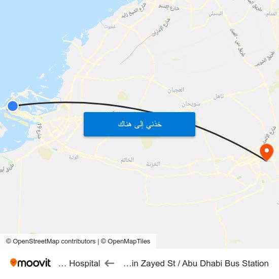 Hazaa Bin Zayed St /  Abu Dhabi Bus Station to Nmc Hospital map
