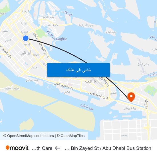 Sultan Bin Zayed St / Abu Dhabi Bus Station to Helth Care map