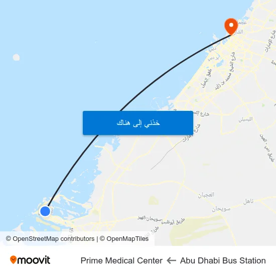 Abu Dhabi Bus Station to Prime Medical Center map