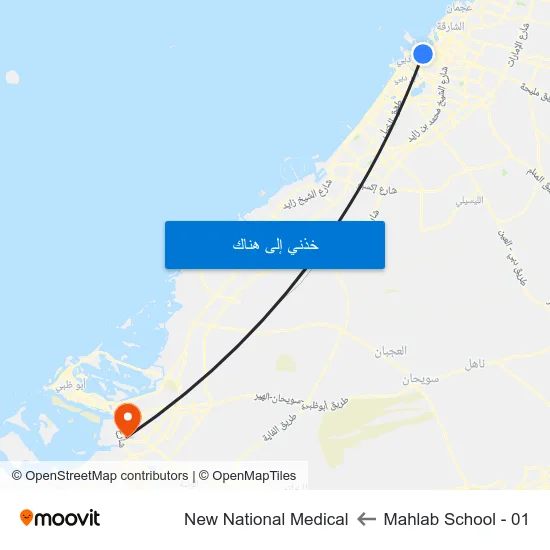 Mahlab School - 01 to New National Medical map
