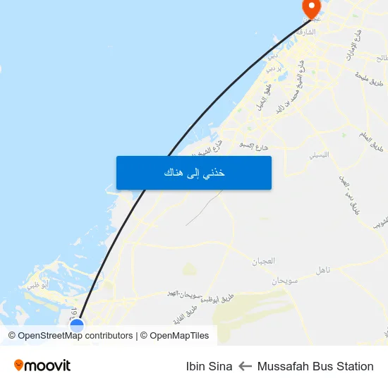 Mussafah Bus Station to Ibin Sina map