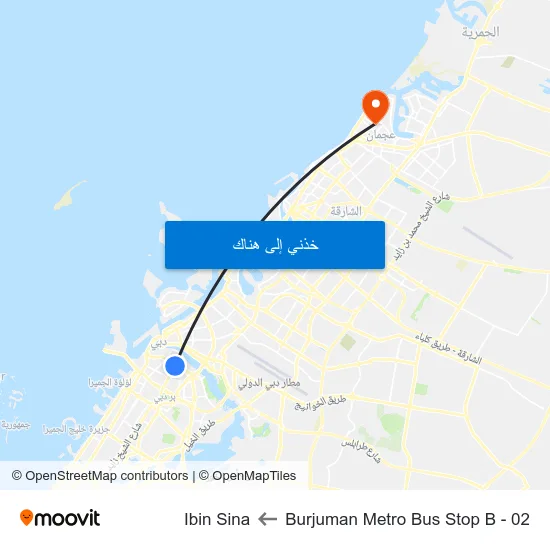 Burjuman Metro Bus Stop B - 02 to Ibin Sina map