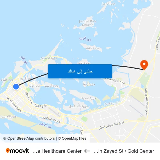 Sultan Bin Zayed St / Gold Center to Al Bahia Healthcare Center map