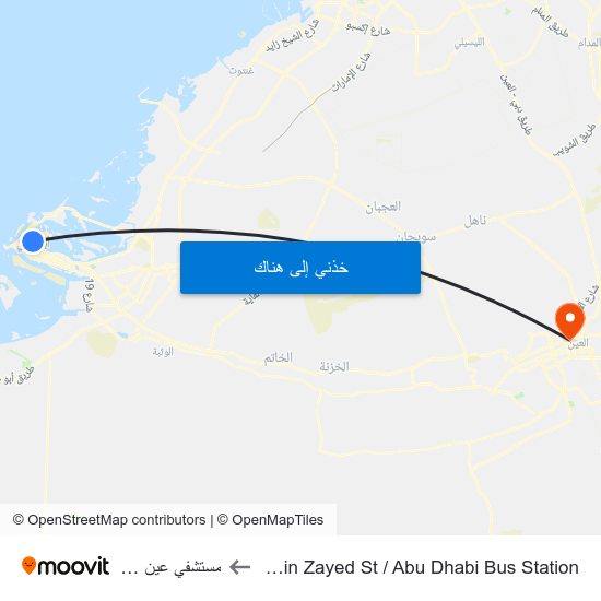 Sultan Bin Zayed St / Abu Dhabi Bus Station to مستشفي عين الخليج map