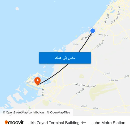 Danube Metro Station to Sheikh Zayed Terminal Building map