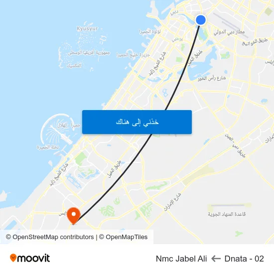 Dnata - 02 to Nmc Jabel Ali map