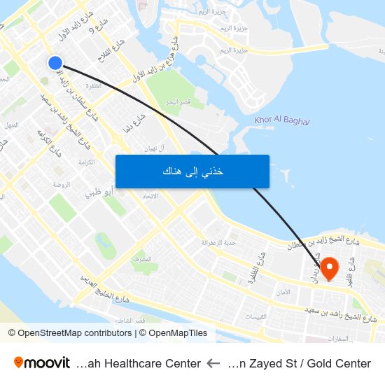 Sultan Bin Zayed St / Gold Center to Zafaranah Healthcare Center map