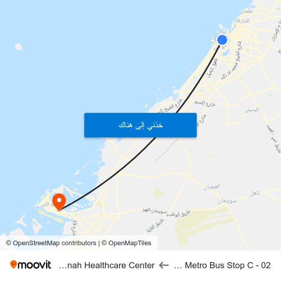 Union Metro Bus Stop C - 02 to Zafaranah Healthcare Center map