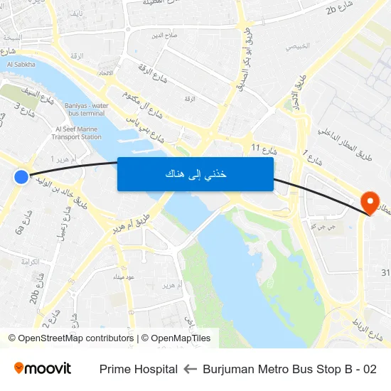 Burjuman Metro Bus Stop B - 02 to Prime Hospital map