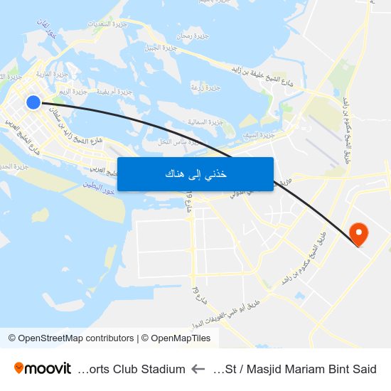 Sultan Bin Zayed St / Masjid Mariam Bint Said to Bani Yas Sports Club Stadium map
