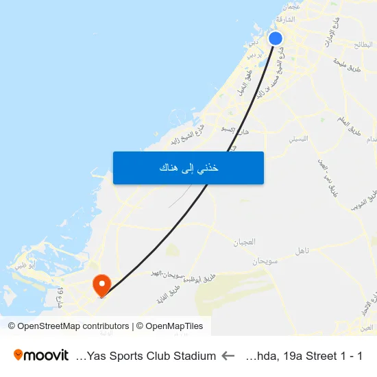 Al Nahda, 19a Street 1 - 1 to Bani Yas Sports Club Stadium map