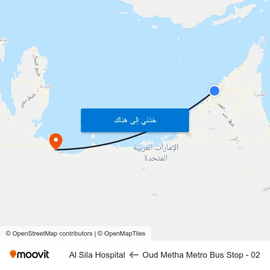 Oud Metha Metro Bus Stop - 02 to Al Sila Hospital map