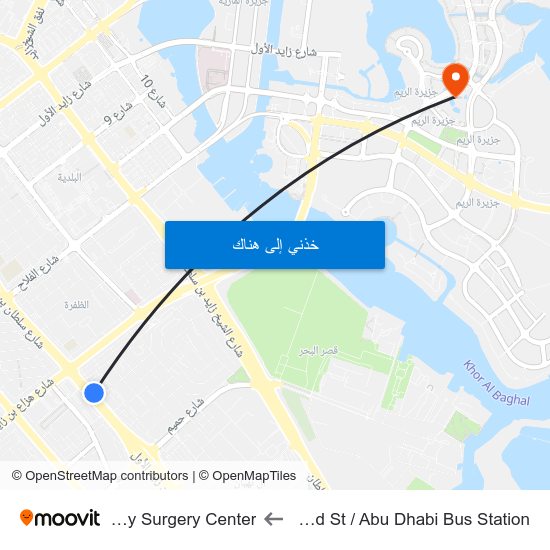 Sultan Bin Zayed St / Abu Dhabi Bus Station to Burjeel Day Surgery Center map